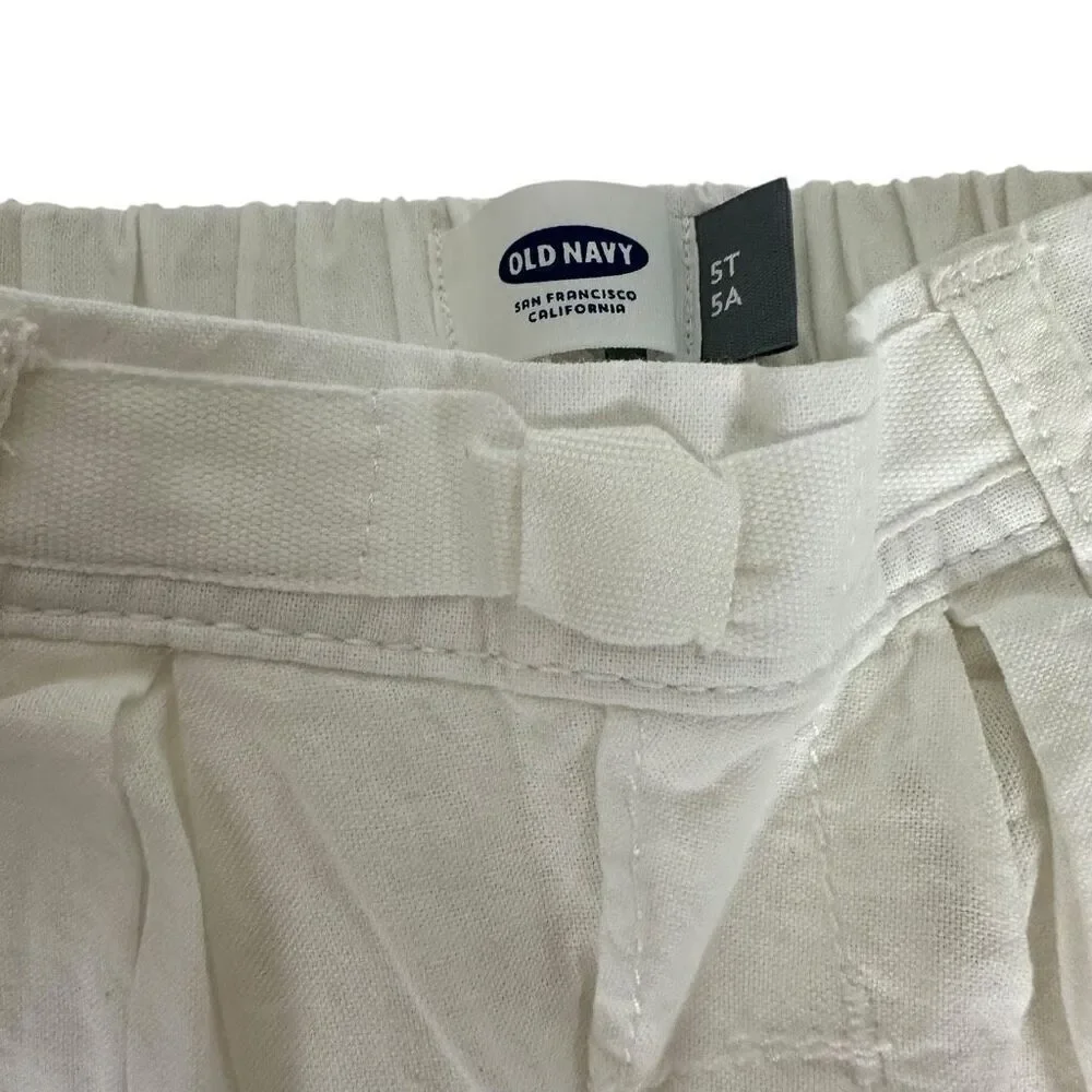 Old Navy White Tapered Pants size 5T Pen Mark